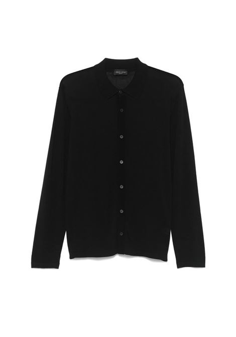 camicia in maglia  lunghe uomo nera ROBERTO COLLINA | RB10005RB1009